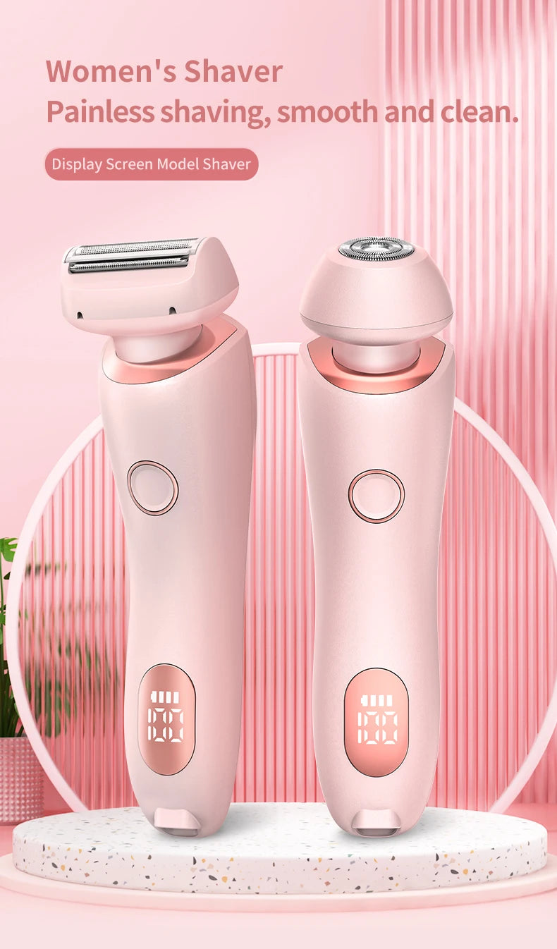 Portable Waterproof 2 In 1 Painless Shaving Knife Lady Private Part Hair Shaver Trimmer Epilator Bikini Trimmer Electric Razors