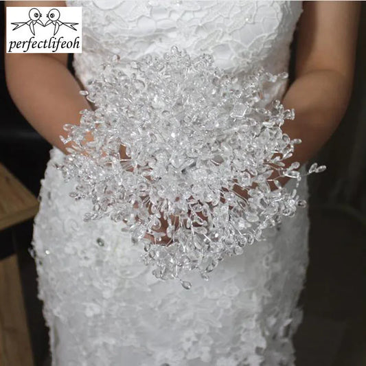 perfectlifeoh Wedding bouquet Bridal wedding bouquet holding hands Crystal boutique wedding bouquet