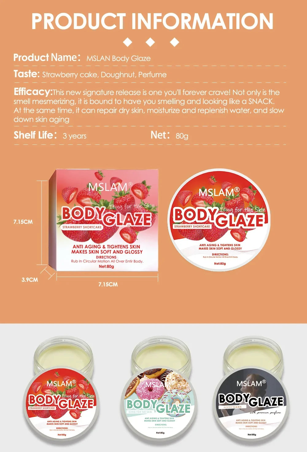 Body Glaze Body Butter Whipped for Women Moisturizer for Women Anti Aging Body Cream Leaves Skin Soft