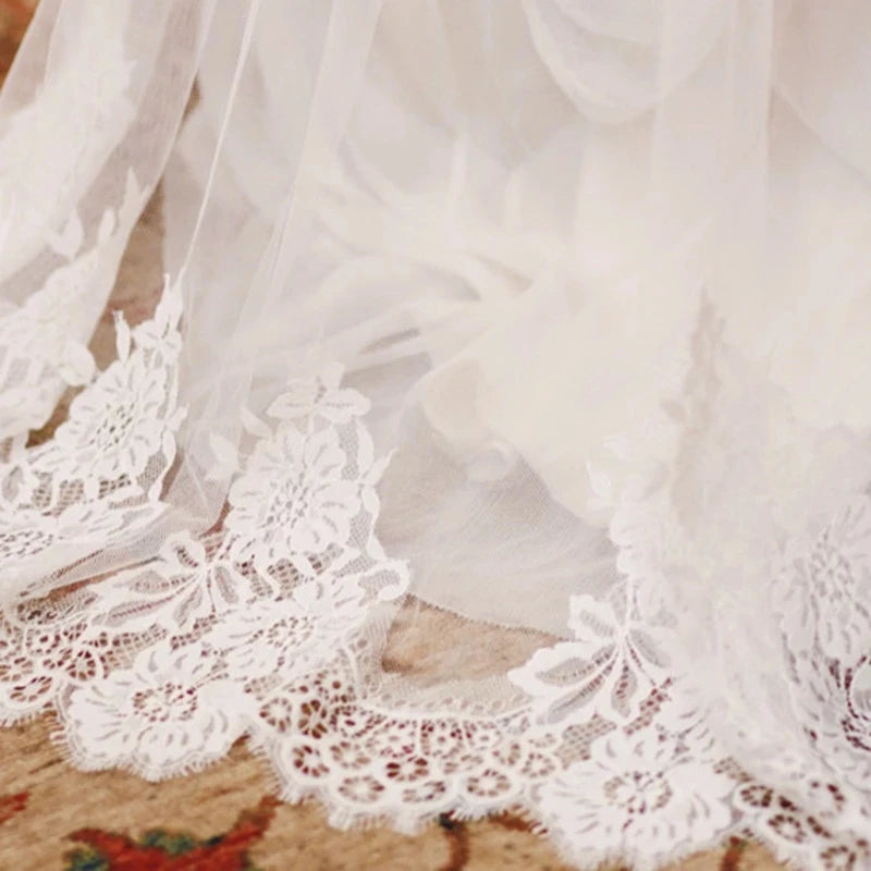 White/Ivory Wedding Veil 3m Long Comb Lace Mantilla Cathedral Bridal Veils Wedding Accessories Veu De Noiva Customized