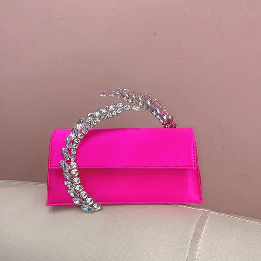 XIYUAN Lady Gems Shoulder Bags Wedding Crystals Evening Handbag Women Party Prom Cross body Bags Bridal Clutches Wedding Purse