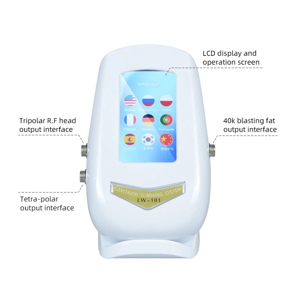 3 in1 40K Ultrasonic Cavitation Machine Body Slimming Massager RF Weight Loss Beauty Skin Tighten Lift Skin Rejuvenation