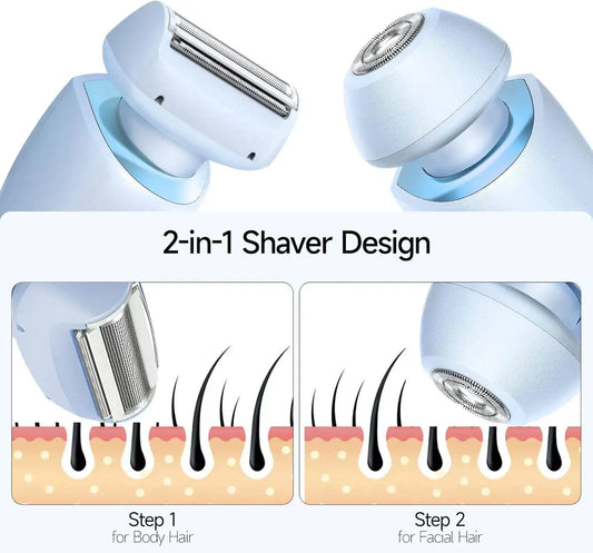 Portable Waterproof 2 In 1 Painless Shaving Knife Lady Private Part Hair Shaver Trimmer Epilator Bikini Trimmer Electric Razors