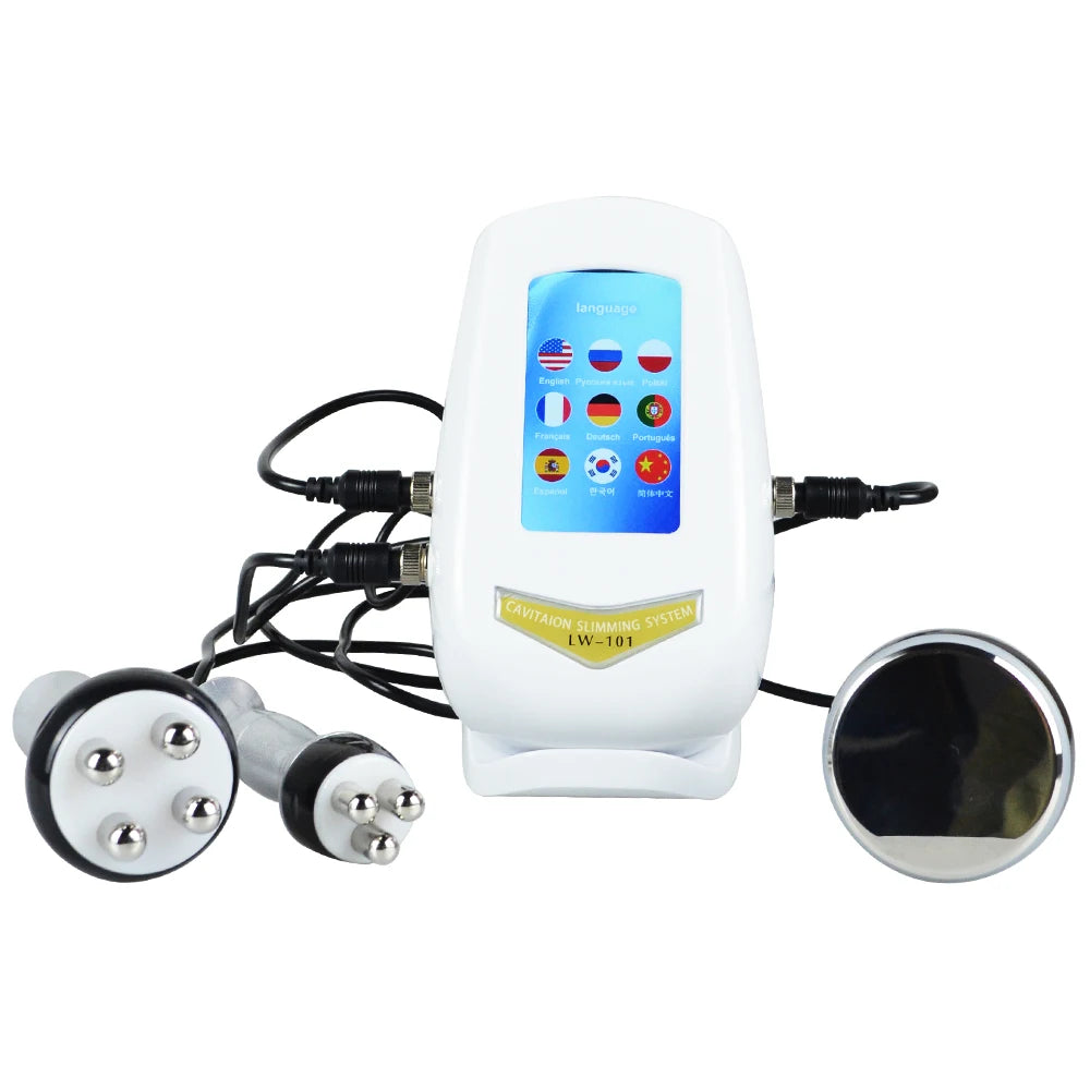 3 in1 40K Ultrasonic Cavitation Machine Body Slimming Massager RF Weight Loss Beauty Skin Tighten Lift Skin Rejuvenation